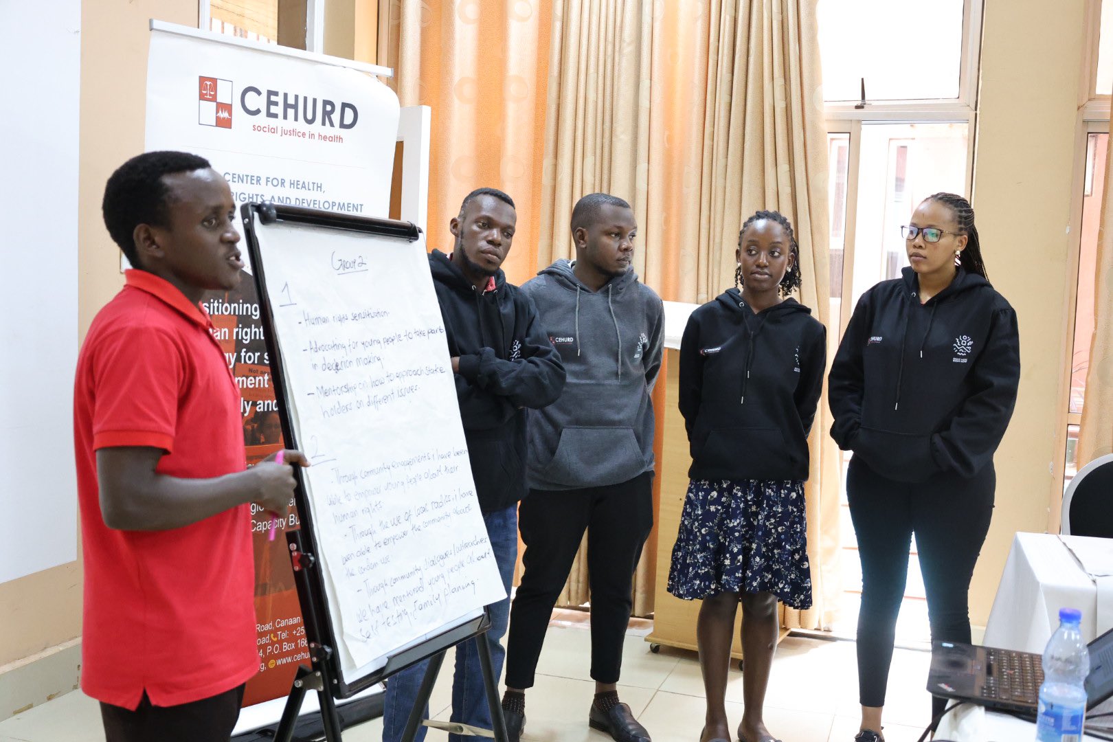 Development partners such as CEHURD have been training young people as advocates to reach out to thier peers with SRHR information. Picture Credit; CEHURD Files